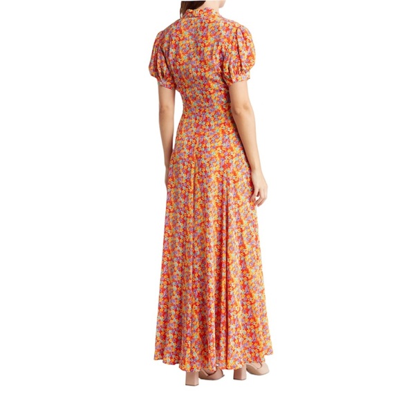 NWT Caroline Constas Bel Silk Ditsy Floral Button Up Boho Maxi Dress - Picture 2 of 10
